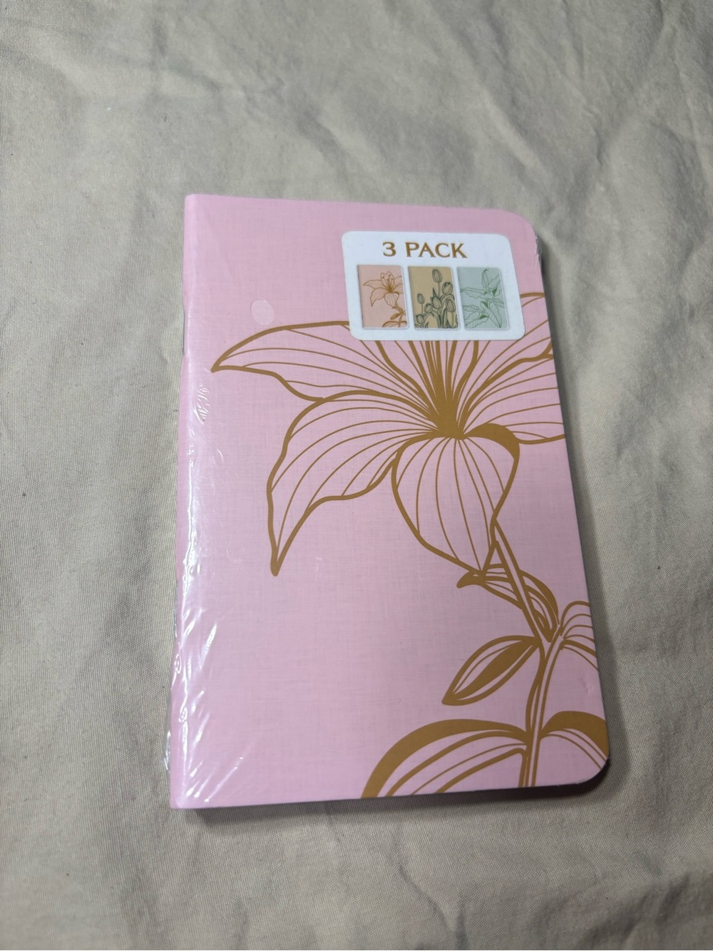 New Floral Notebooks Set of 3 with Gold Accents Journal Diary